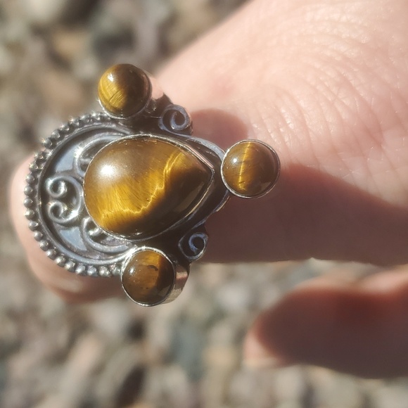 New Tiger Eye 925 Silver Ring. - Picture 15 of 16